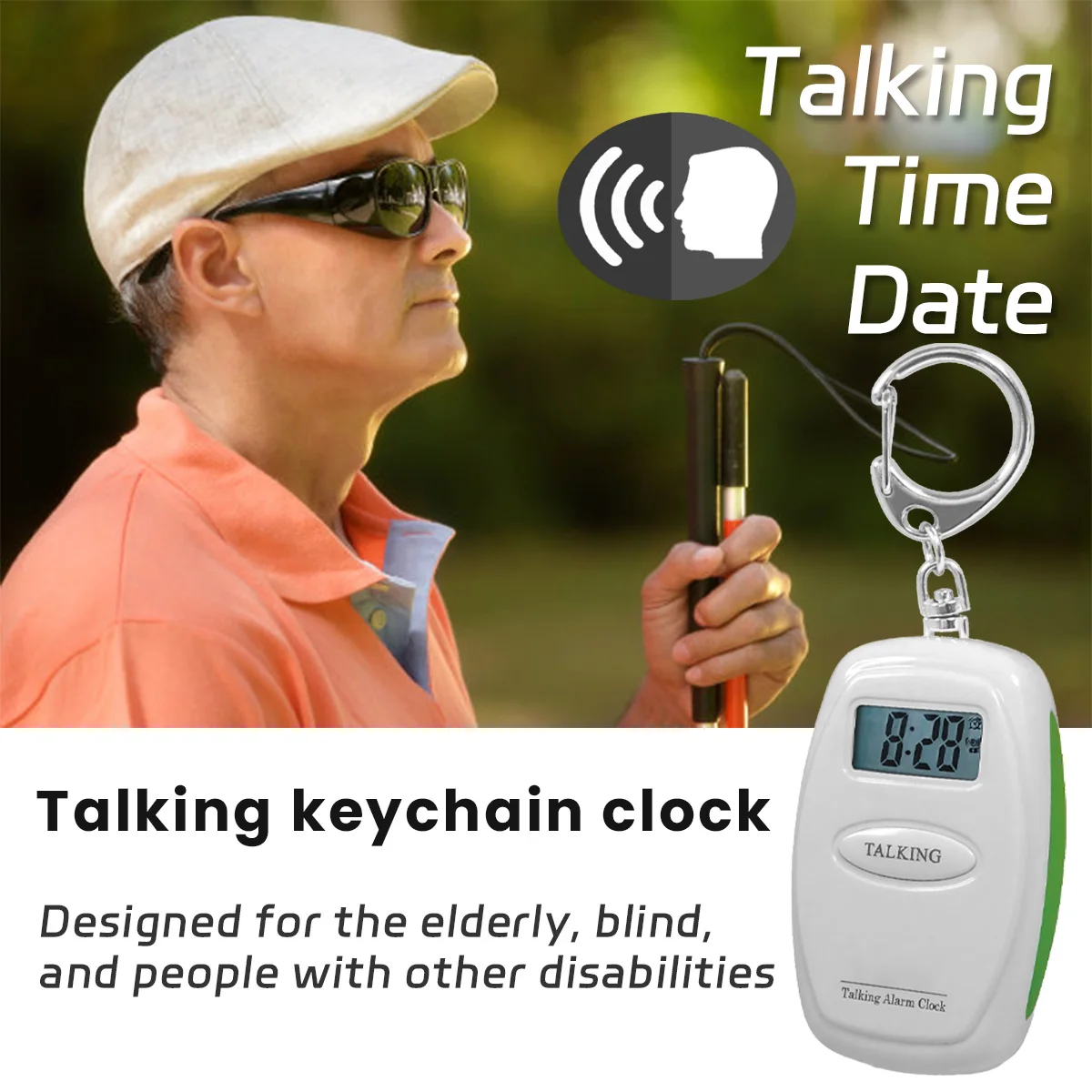 Talking Keychain Clock with Alarm for Visually Impaired OEM