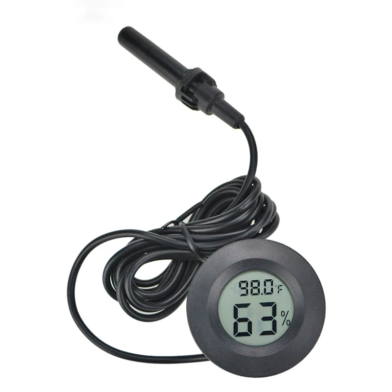 Round Shape Digital Thermometer Hygrometer with 1.5 Meter Probe