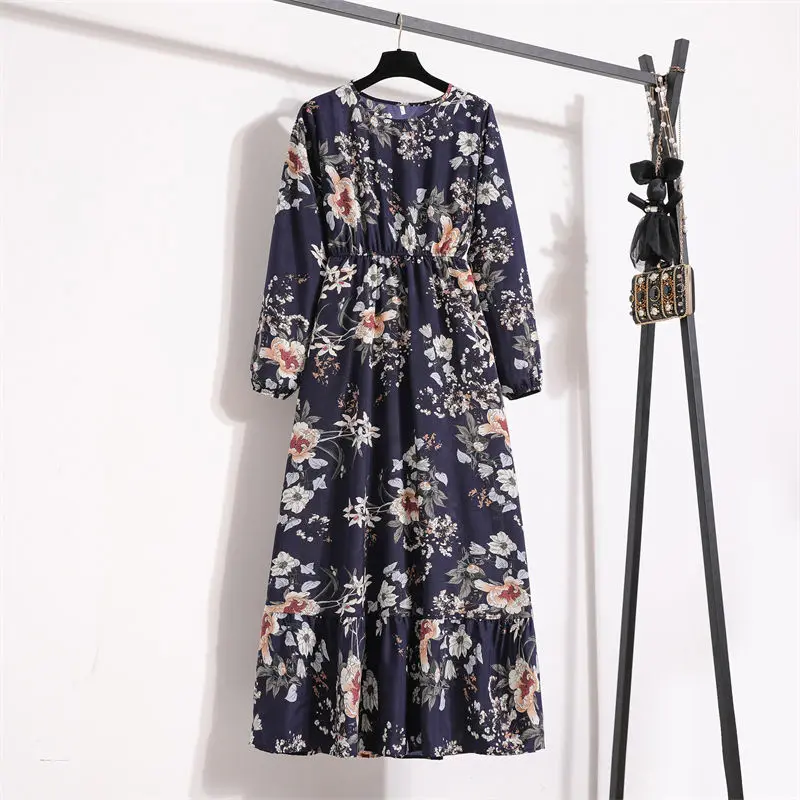 Women Used Dresses Casual Full Sleeve Floral Printed Stock Woman Stock ...