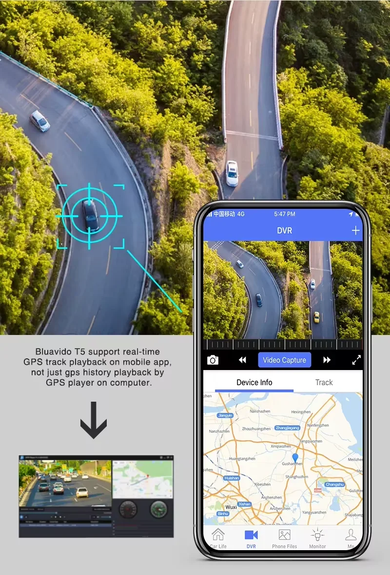 4G HD Algorithm GPS Tracker Dash Cam for Cars & Trucks Video GPS Tracker Camera Supports Glonass Beidou Lbs Positioning Modes
