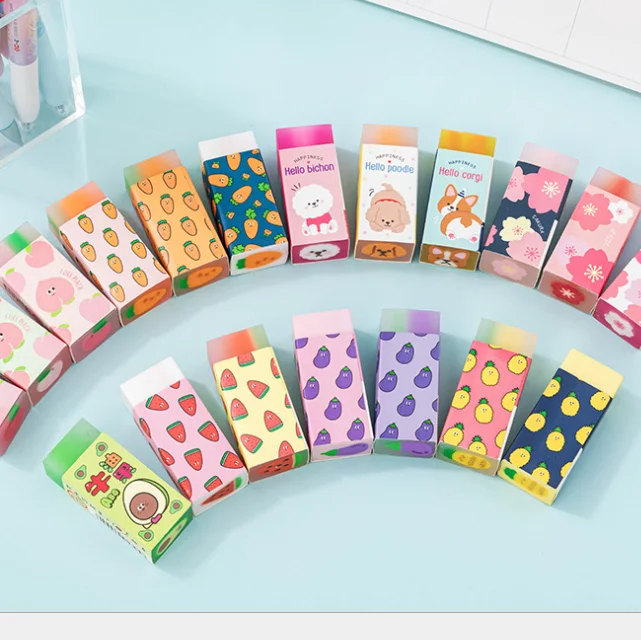 Cute Eraser Promotional Custom Pencil Eraser Cartoon Sliced Rubber