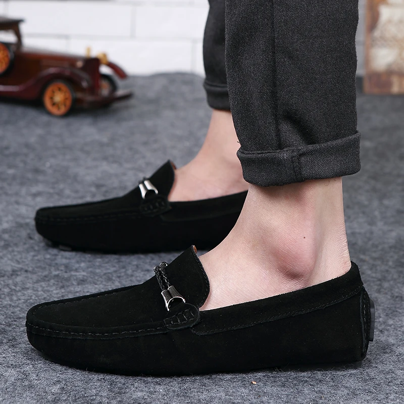 Haricots chaussures coupe basse plat hommes chaussures de conduite