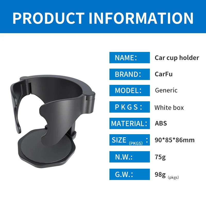 CARFU 2024 ABS Car Drink Holder - AC-421