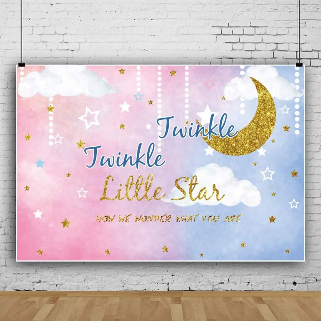 Twinkle Twinkle Little Star Giới Tính Tiết Lộ Phông Nền Làm Thế Nào Chúng  Tôi Tự Hỏi Bạn Là Mặt Trăng Vàng Và Ngôi Sao Trang Trí Clou Trắng - Buy Giới