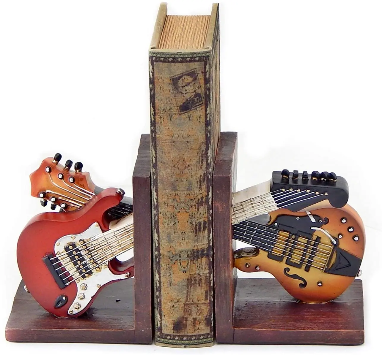 2024 Custom Guitar Bookends Music Bookends Vintage Guitar Statue Model