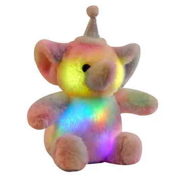 Cute luminous sitting angel elephant doll plush toy color elephant doll doll
