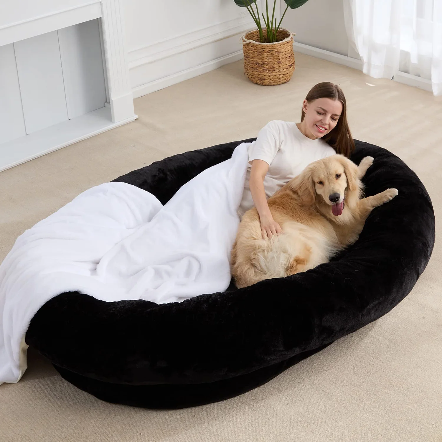 OEM & ODM xl xxl heavy duty super large sleep deeper memory foam human sized pet dog bed for humans adults