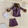 Conjunto de tres piezas C morado
