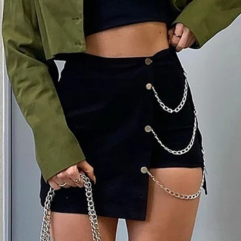CUTENOVA Q21SK667 Y2K Spring Asymmetric Mini Skirt Bodycon Skirt Streetwear Partywear Women Sexy Ladies PU Leather Skirts Denim