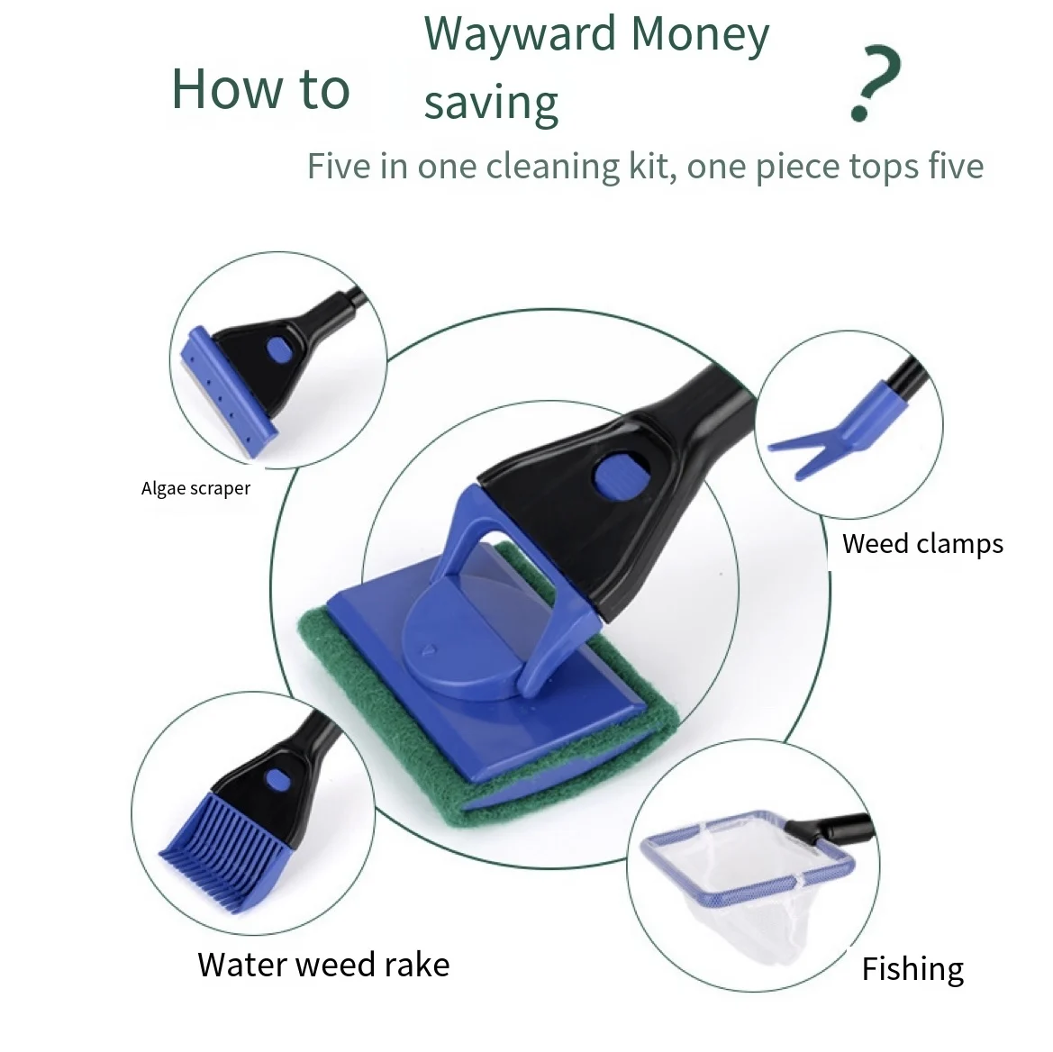 Factory Sell Fish Tank Cleaner Kit 5 In 1 Multifunctional Adjustable