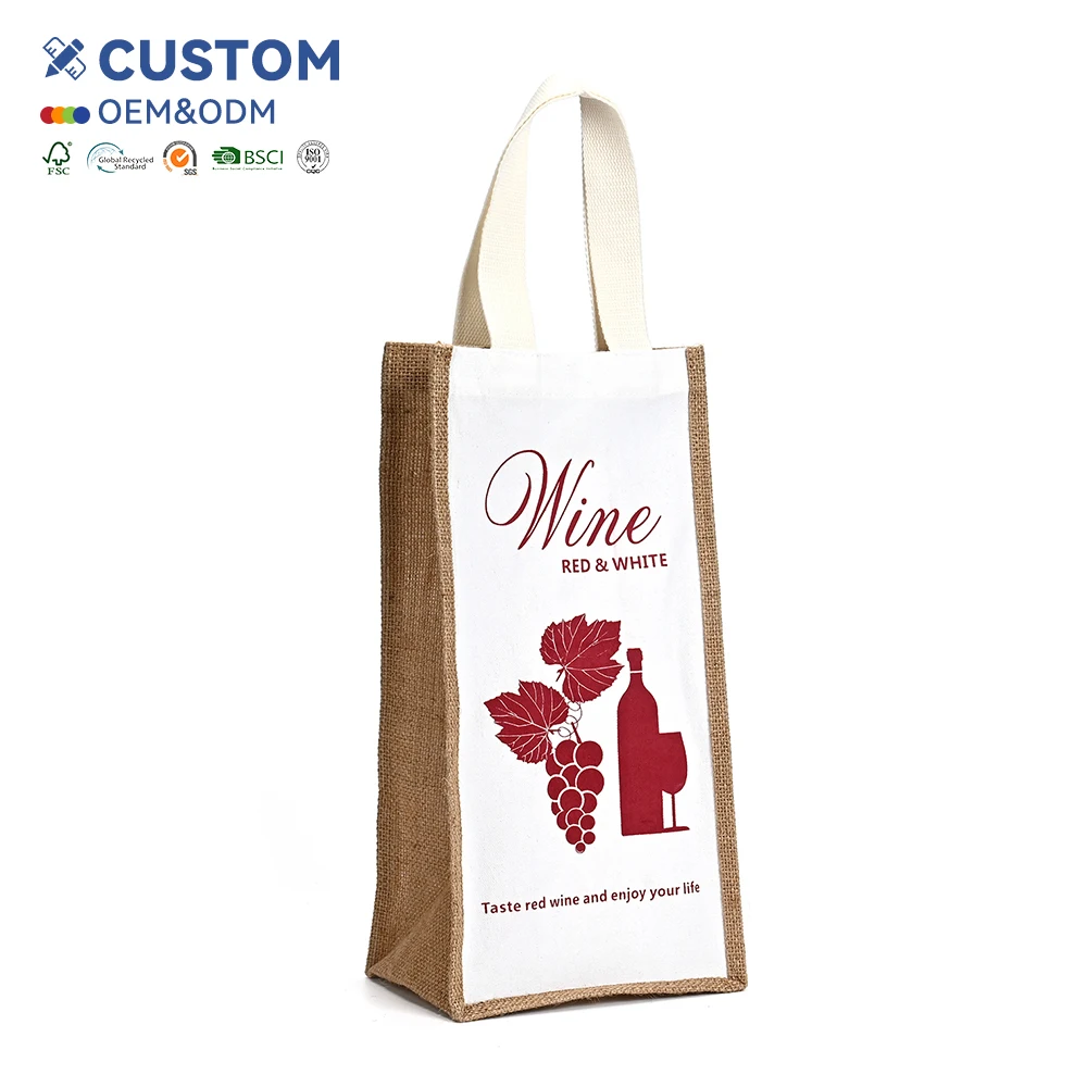 Custom Linen Jute Tote Grocery Shopping Backpack Fashionable Zipper Closure with Cotton Handle Reusable & Logo Printed for Gift details