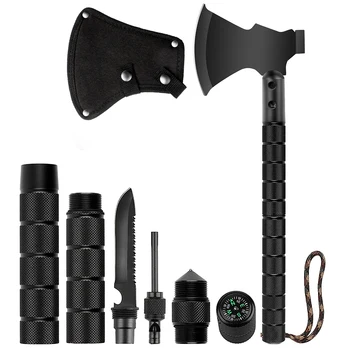 Portable Foldable Multi-Purpose Industrial Grade Hammer Axe Aluminum Handle Steel Metal Head for Outdoor Camping First Aid