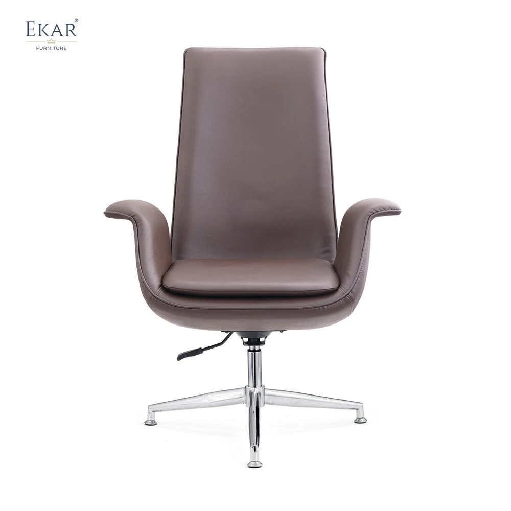 Premium Top-Grain Leather Armrest Office Chair for Professionals supplier