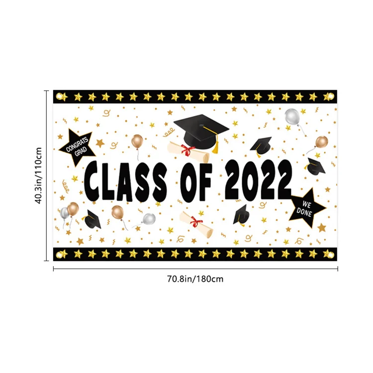 Custom Outdoor Shape Size Logo Graduation Hanging Banners Wall Hanging ...