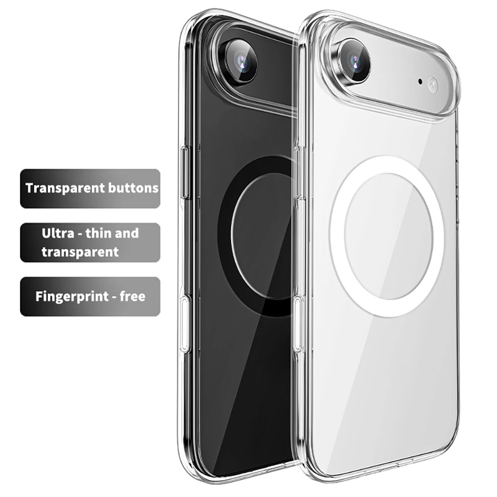 Magnetic Anti-Slim Anti-Shock Grade Drop Protection Transparent Case for iPhone 17 Air Frosting Protective Cell Phone Cover