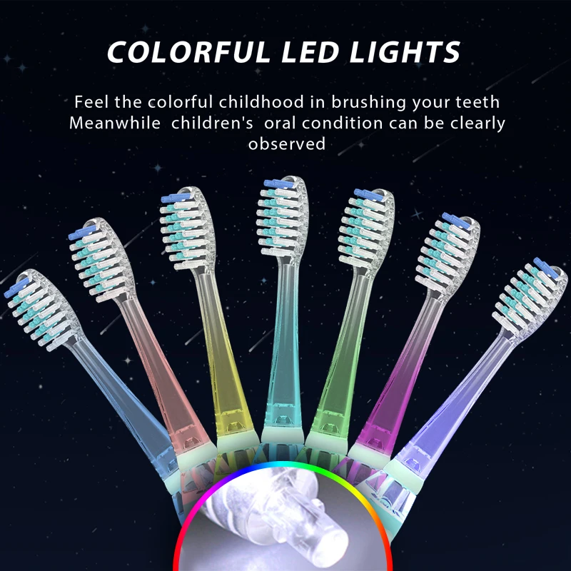 SG977 Led Light Battery Powered Timer Operated Children Kids Tooth Brush Sonic Electric Electrical Toothbrush for Boys Girls