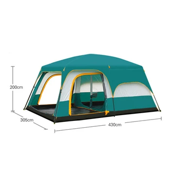 Two Bedroom One Living Room Large Size Big Family Camping Tent for 12 Persons Outdoor Tents