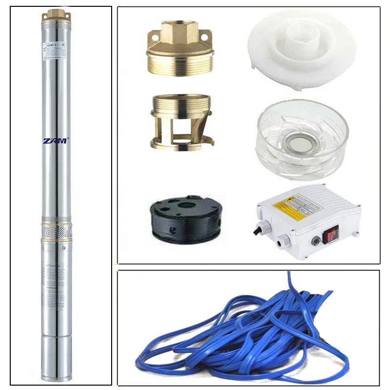 
Электрический погружной насос высокого давления, 4 дюйма, 128 м 