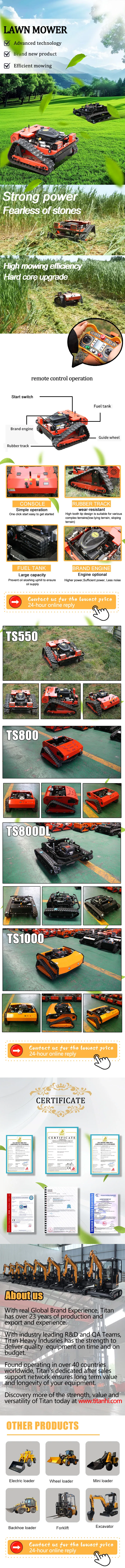 Factory Direct Remote Control Robot Automatic Lawn Mower Tractor Excavator with Free Shipping Engine As Core Component