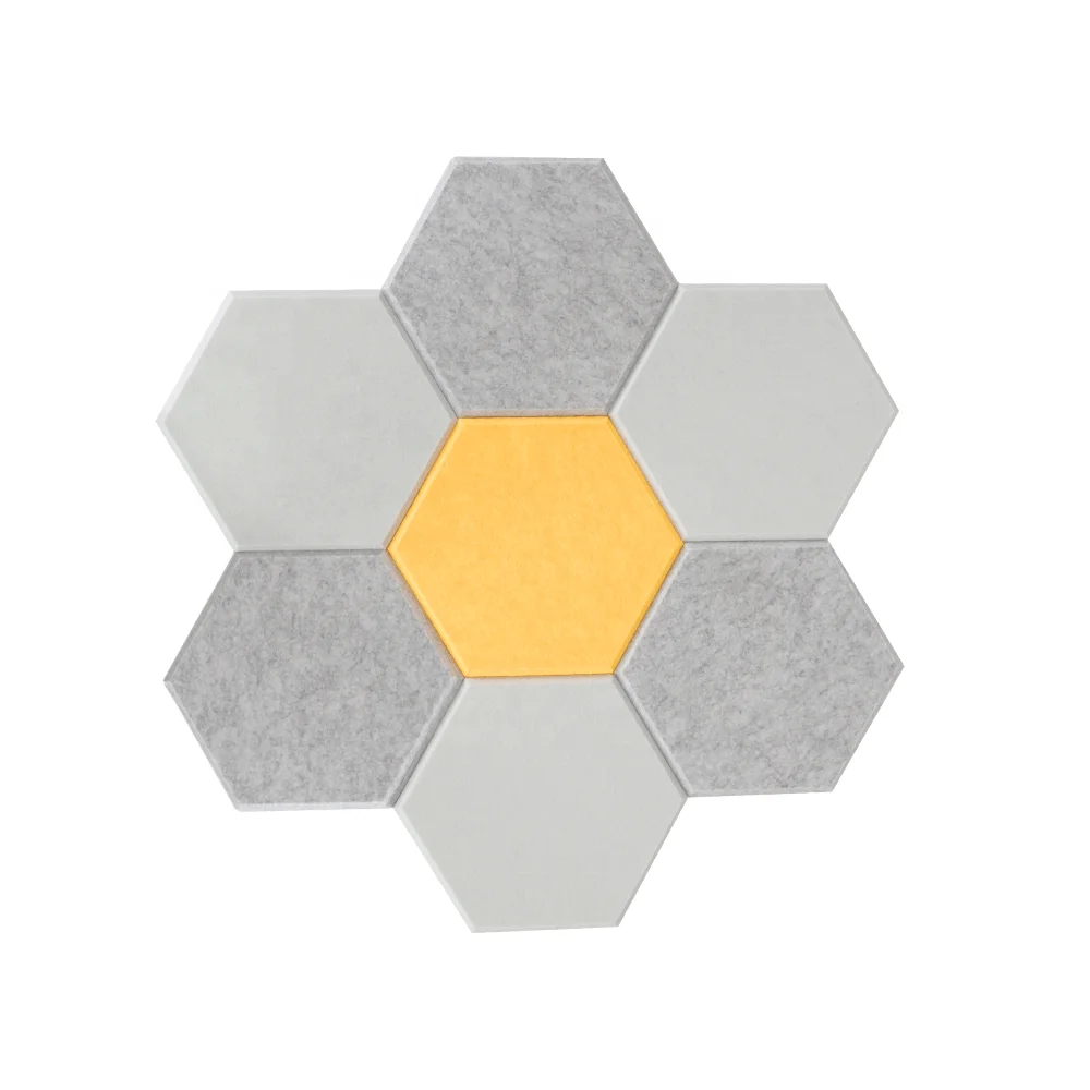 Decorative Soundproof Pet Panel Hexagon Shape Felt Acoustic Panels Polyester Acoustical Wall Panel