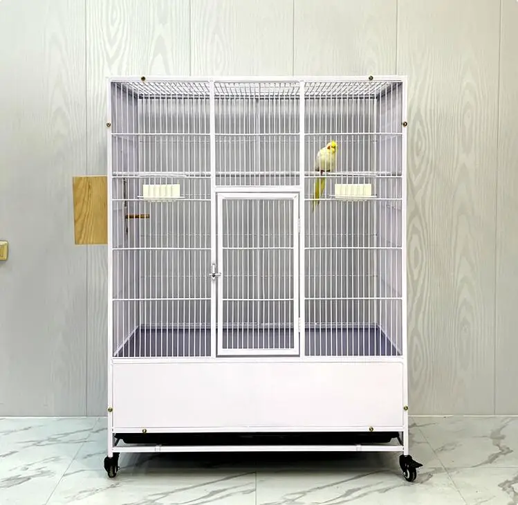 Image showcasing Very Large White Outdoor Parrot Cage & Bird Aviary - Customizable Oem