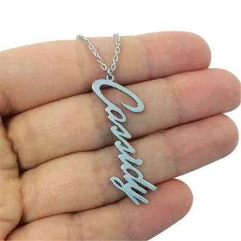 Personalize Necklace Name Custom Necklaces Gold Plated Fashion Jewelry Women Girls Boys Mens Simple Package
