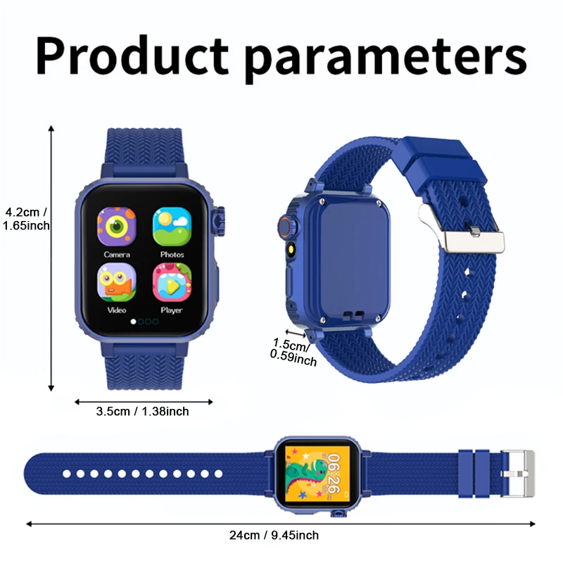 Hidden Camera Design Kids Games Smart Watch for Age 5-12 Festivals Gifts With Fun Games Photo Music Player Pedometer Flashlight