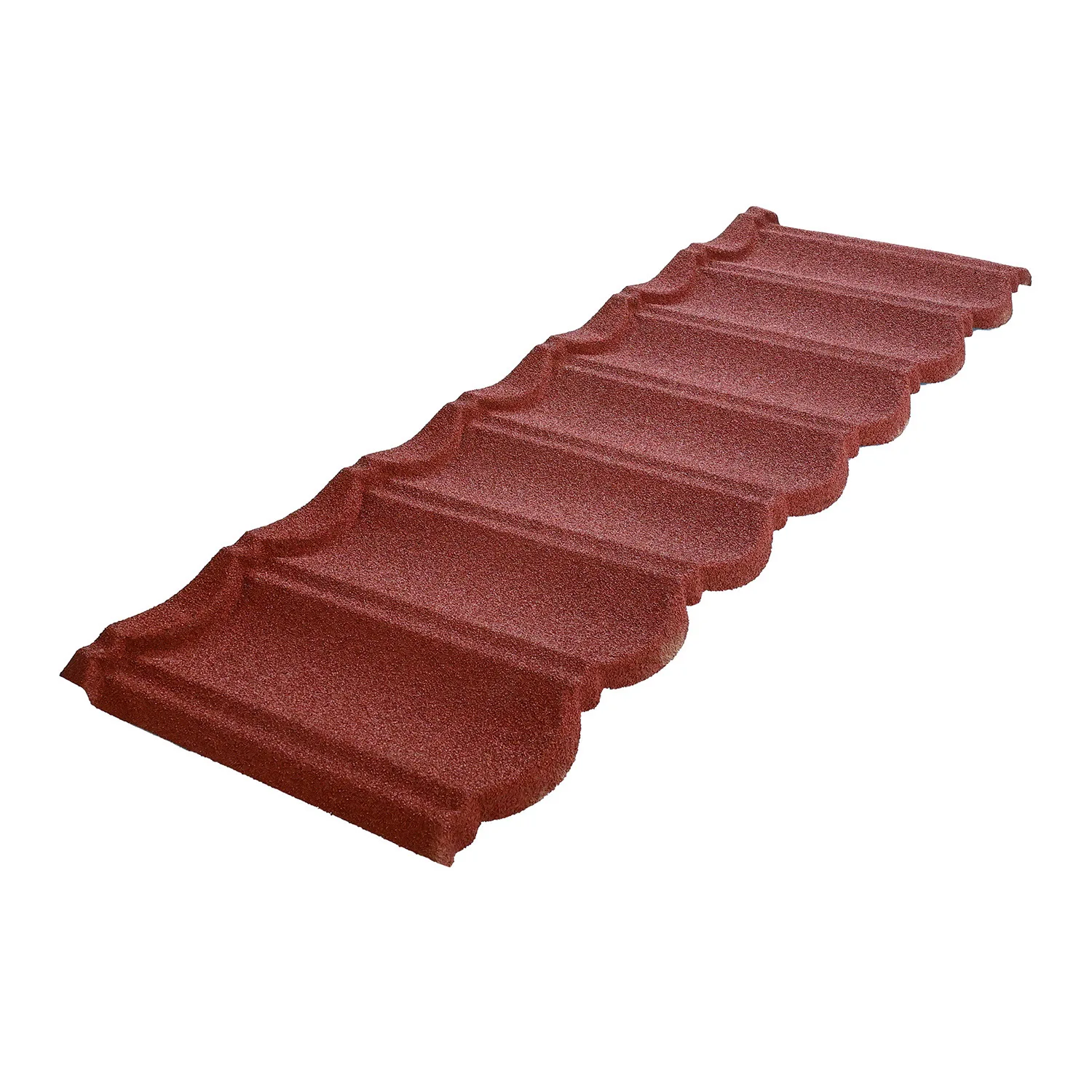 High quality  Stone Coated Metal  0.3mm Bond/ARC Tile Style Stone Chip Roof Tile Factory Price for Saudi Arabia