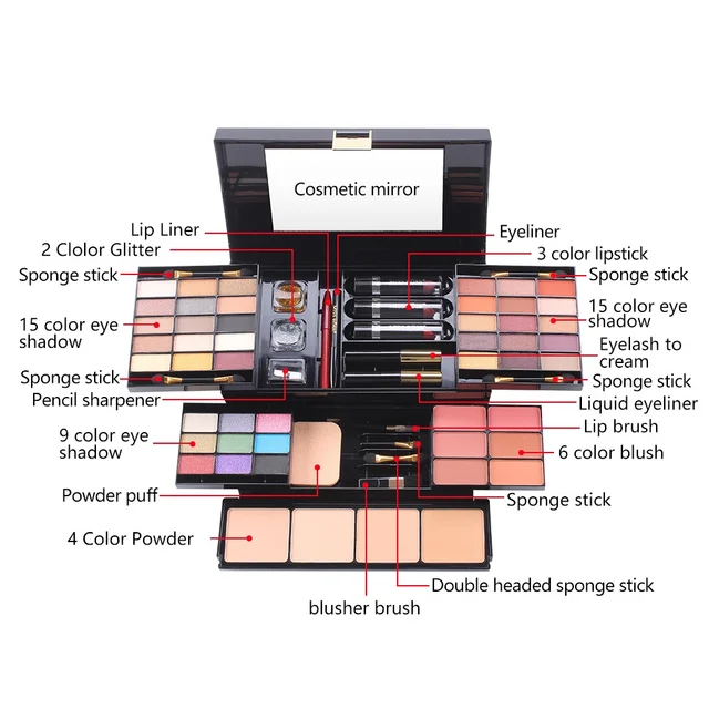 Miss Rose Makeup box 39 color matte eyeshadow makeup box blush high gloss powder multi-function trimming make up tray - Image 3