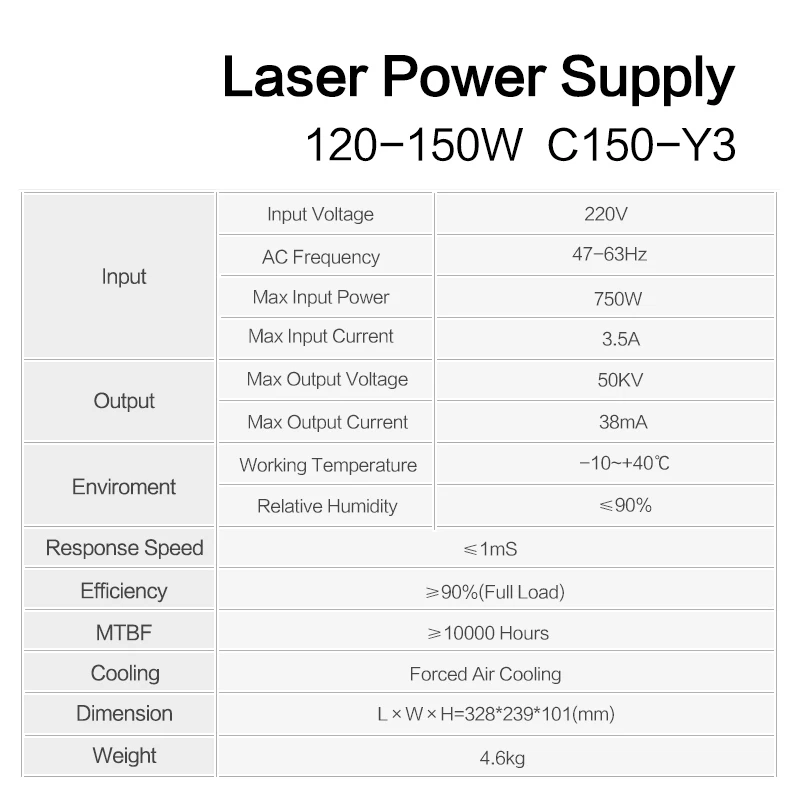 750w High Voltage Switch Model Laser Power for Yueming Lasers with DB9 Control Interface Suit Most Brand 150w CO2 Laser Tubes