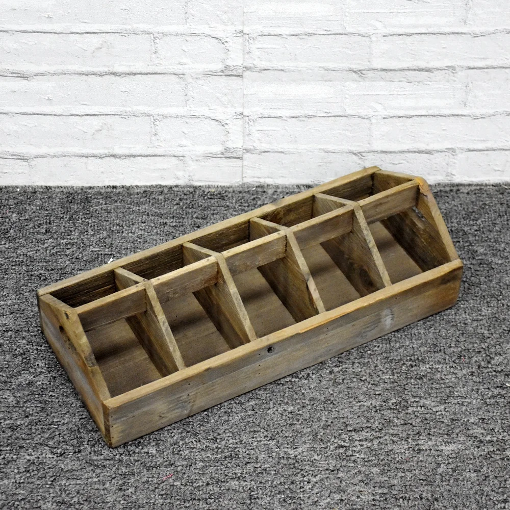 Rustic Wooden Craft Tool Box Caddy With Handle For Storage Tool Toy