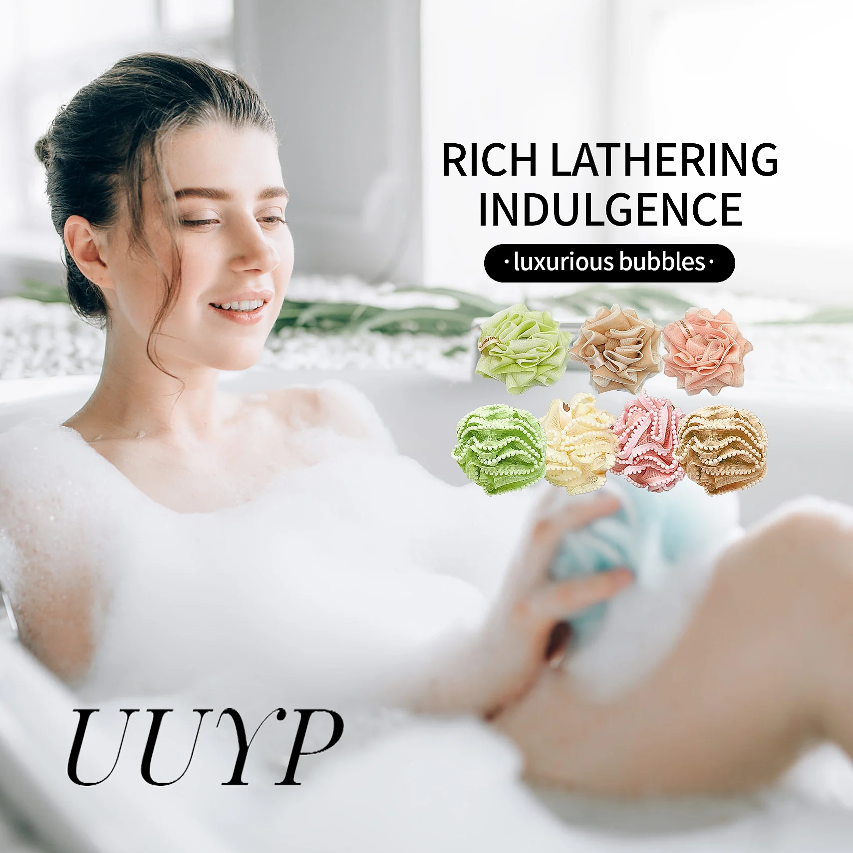UUYP Wholesale Price for Export Koala Customized Soft Color Matching Scrubber Bathing Sponge Mesh Bath Luffa Foam Ball Hf1c4016265c7451ab62b2d2469c2d0b7l