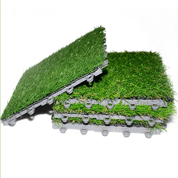 Latest Tile Artificial Grass Removable PP Styles Synthetic Grass for Garden Cesped Artificial