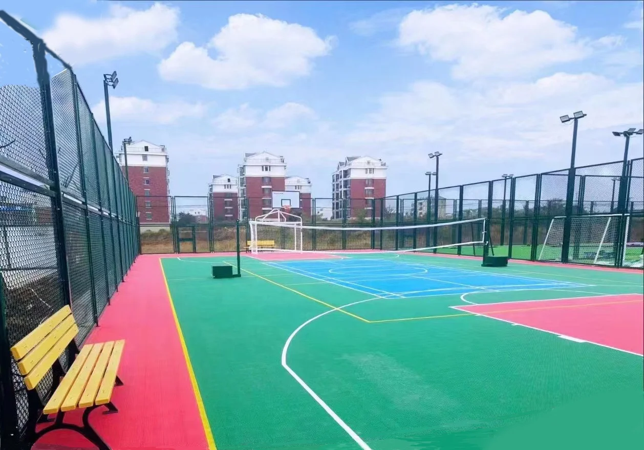 Free Full-Court Line Drawing Service Tennis Volleyball Badminton Basketball Court Floating Floor Interlocking Floor Tile