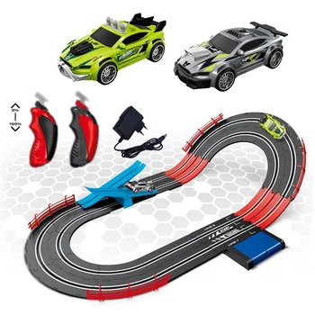 Plastic Racing Car Slot Toys Diy Rail Way Car Track With Teeterboard Toy Electric 1:43 Race Track For Kids Boys Children