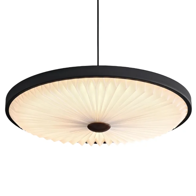 Nordic Dining Table Hanging Lamp Modern Design Creative Bar Round Flying Saucer Pendant Light Pleated LED Bedroom Chandelier
