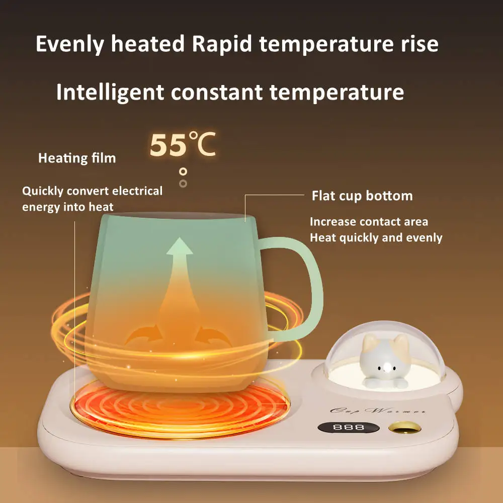 Умная электрическая кружка для напитков, кофейная чашка, подогреватель, термостат для воды, Настольная нагревательная пластина