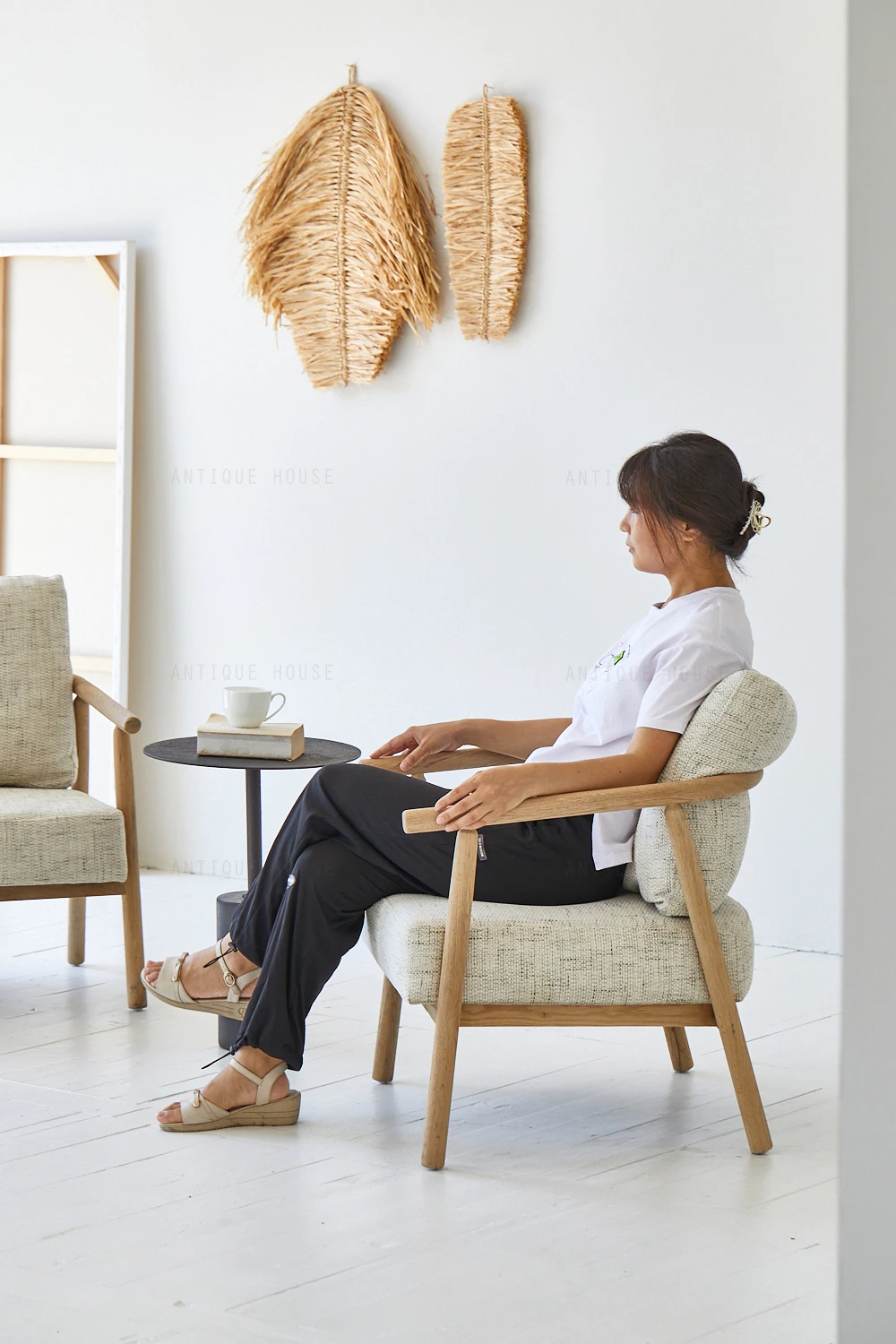 Image showcasing Simple Style, Ash Veneer, Living Room Table, Unique Connection Design ...