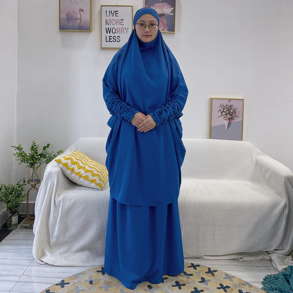 Loriya Fashion Traditional Muslim Clothing Jilbab And Skirt Two Pieces Set For Muslim Women