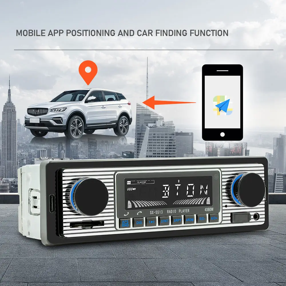 1 Din Plastic Car MP3 Radio with BT Handsfree FM/SD Power Protection AUX USB Multimedia Player WAV Audio Format Voice Broadcast