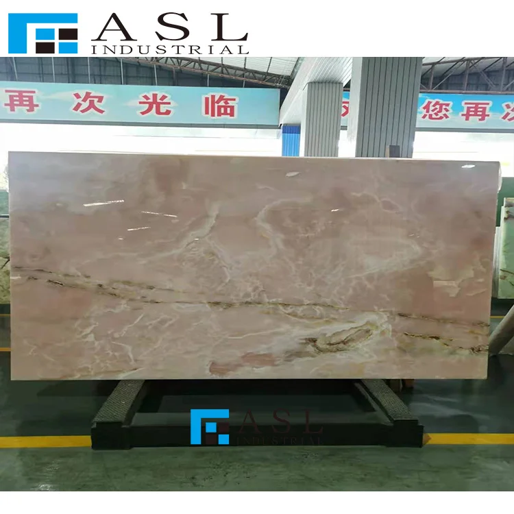 Factory direct large Italy pink color onyx marble slab pink flooring  south african pink onyx  bathtub tile