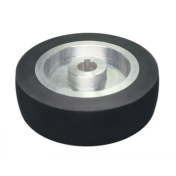 Customized Rubber Contact Wheel Crown Surface Keyway Threaded Hole Slots Lathed for Cir-clips to Install Bearings