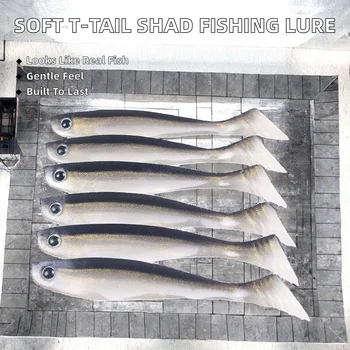 Silicone Soft Lure T-Tail Shad 10cm 35g Printed Fishing Bait Without Hooks for River Lake Stream Ocean Boat Fishing – Soft Lure – view 3