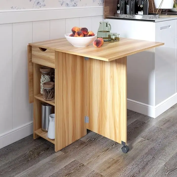 Tavolo da pranzo pieghevole salvaspazio con livelli di