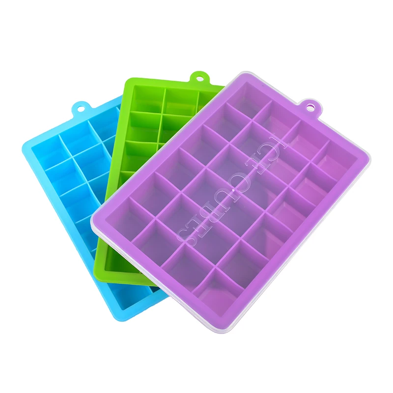 High Quality 24 Holes Rectangle Soft Durable Non-toxic Food Grade Silicone Ice  Cube Tray Mould With Lids - Buy High Quality 24 Holes Rectangle Soft  Durable Non-toxic Food Grade Silicone Ice Cube