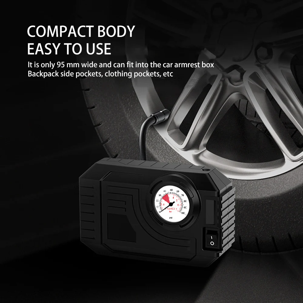 Automatic Mini Car Tire Inflator Pump Night Lighting Portable Tyre Inflator Car air Compressorfor Car Bike Motorcycle Ball - view 5