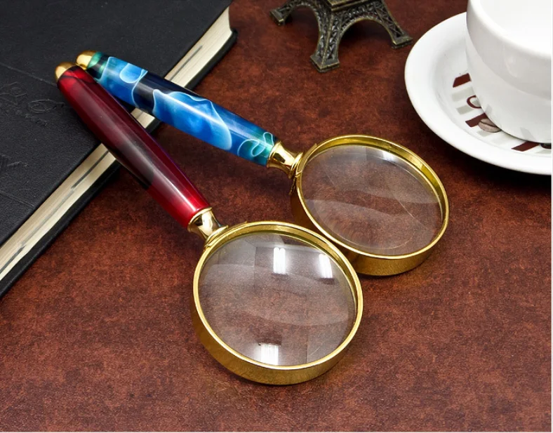 10pcs 5X Plastic Magnifying Glasses Handheld Mini Magnifying Glass Portable  Small Magnifiers for Kids 