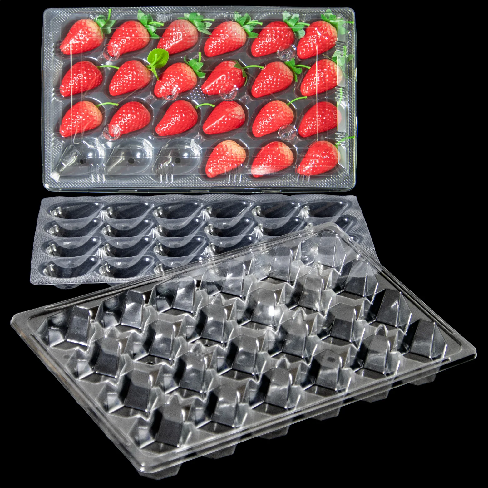 Professional Customizable Plastic Tray Recyclable Strawberry Printed Packaging Box