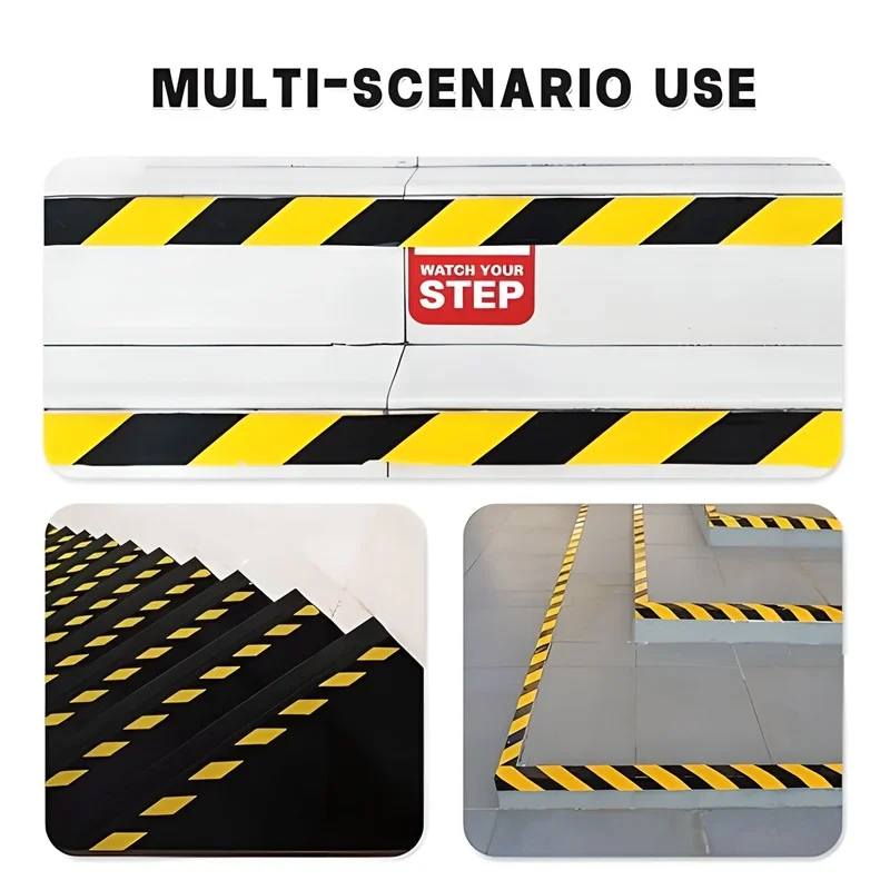 PVC Warning Tape Vinyl Floor Marking Lane Safety Waterproof Strong Adhesive Black Yellow Color Hazard Caution Tape