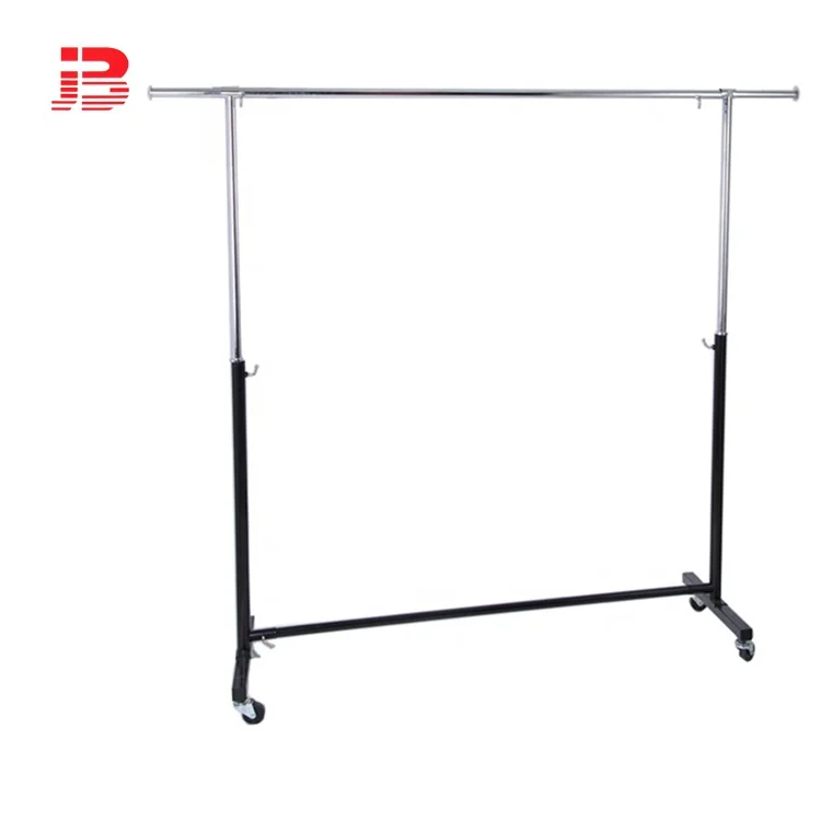 Wholesale metal collapsible double bar clothes display rack